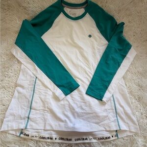 Coolibar Teal and White Shirt